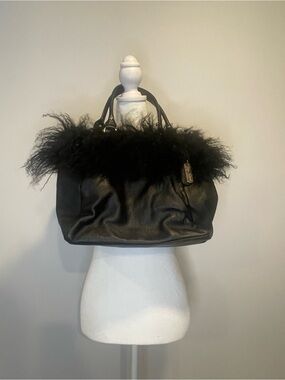 Real Fur Trim Leather Tote Bag - Chic Everyday Carry